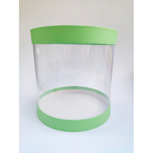 Коробка "Тубус" світло-зелена для мусових тортів, 250*250