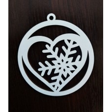Новорічний декоративний виріб "Серце-коло №2", 92 мм