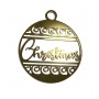 Золота акрилова прикраса на ялинку "Christmas", 110*130