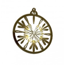 Золота акрилова прикраса на ялинку "Казковий годинник", 120*140