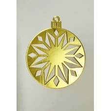 Золота акрилова прикраса на ялинку "Сніжинка 8", 80*70мм