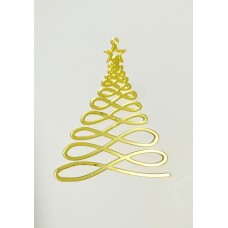 Золота акрилова прикраса на ялинку "Ялинка 5", 100*70мм