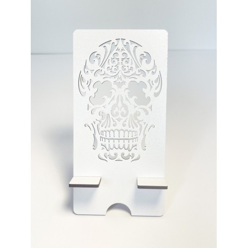 Подарункова підставка для мобільного телефону із дерева в мексиканському стилі "Череп" з лазерним розписом
