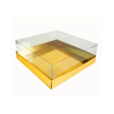 Коробка "Акваріум" золото, 200*200*70мм