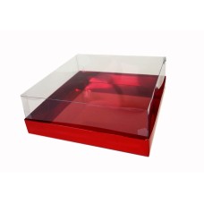 Коробка "Акваріум" червона, 200*200*70мм