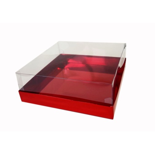 Коробка "Акваріум" червона, 200*200*70мм