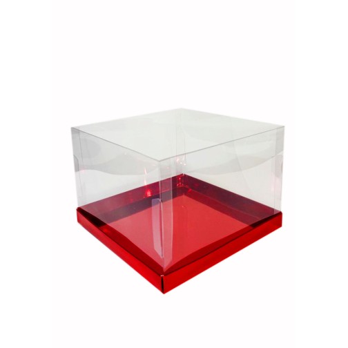 Коробка "Акваріум" червона, 170*170*120мм