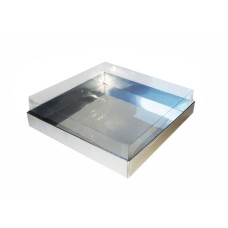 Коробка "Акваріум" срібло, 200*200*50мм