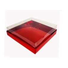 Коробка "Акваріум" червона, 200*200*50мм