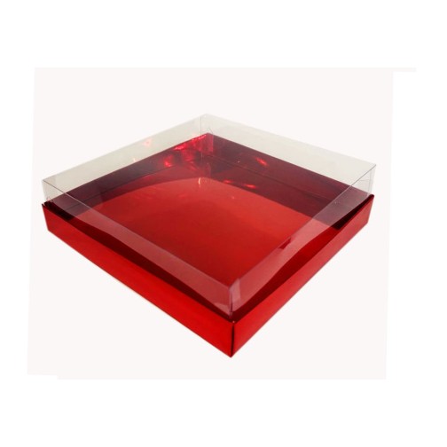 Коробка "Акваріум" червона, 200*200*50мм