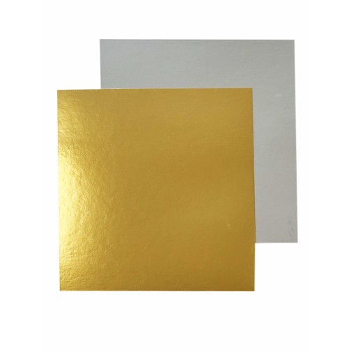 Подложка под торт 320*320, золото/серебро