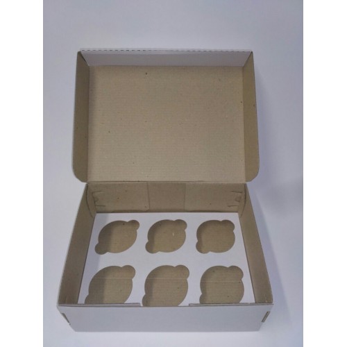 Коробка для 6 капкейків із мікрогофри, 240*180*90